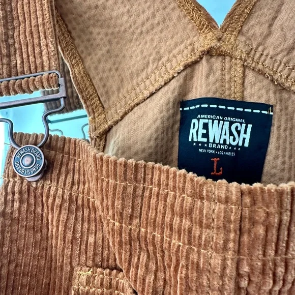 Rewash Corduroy Pinafore in Camel Brown - Picture 3 of 5